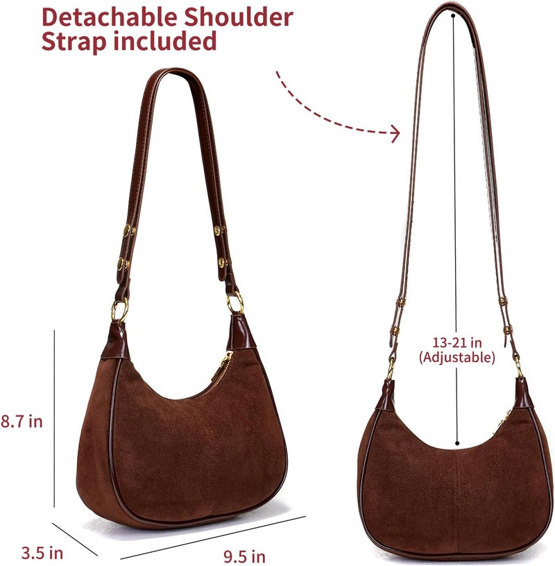 celestina Shoulder Bags for Women Small Hobo Bags Crescent Shaped Cute Retro Tote Handbag Mini Clutch Purse with Zipper Closure - Image 3